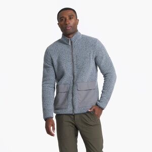 Vuori Men's Gray Idyllwild Fleece Sherpa Zip-Up Sweater